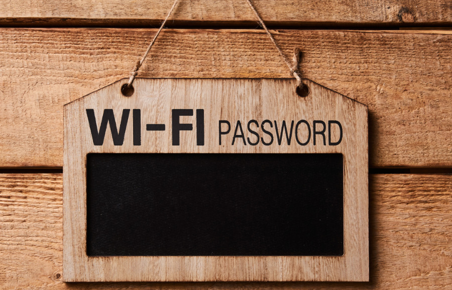 Board with business wifi password Board with business wifi password